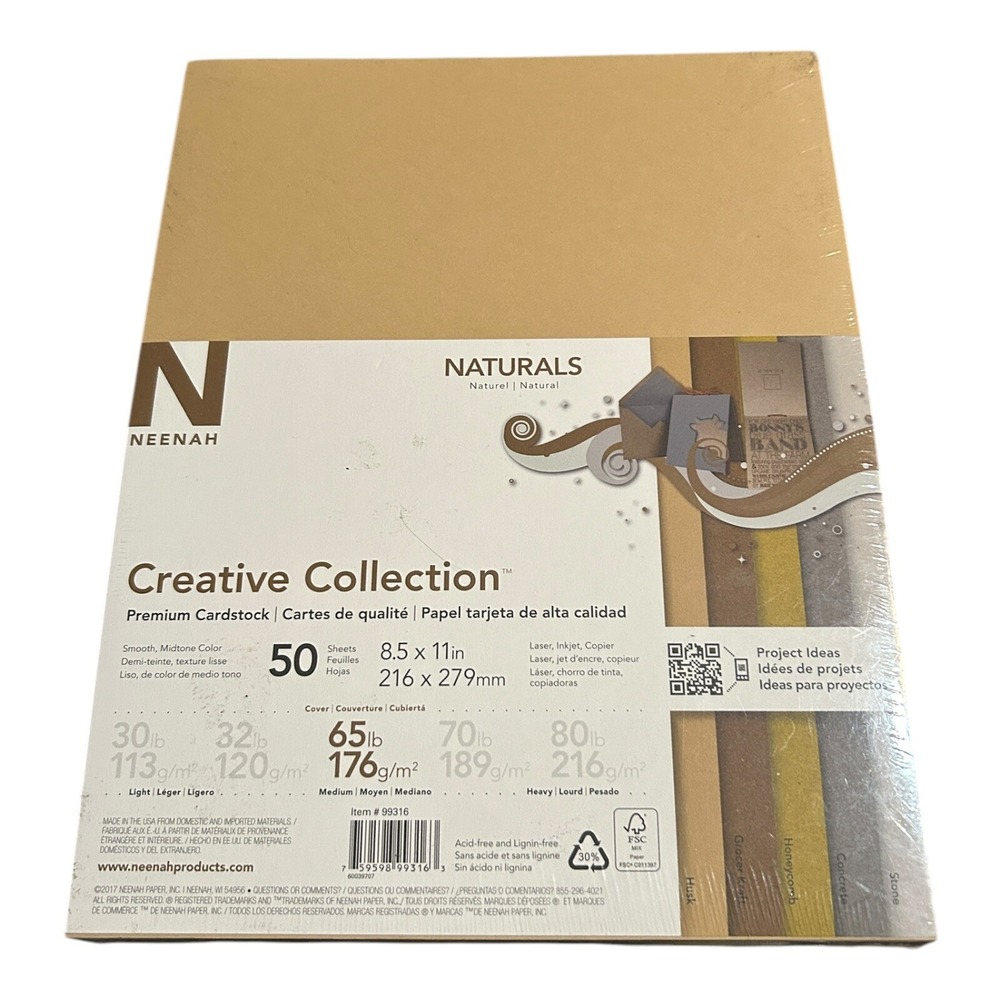 Neenah Paper Creative Collection Premium Cardstock, 65 lb Cover Weight, 8.5 x 11